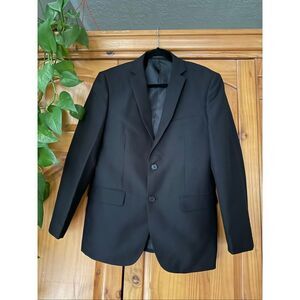 Lucci Collezione Black 2 Button Blazer Sport Coat Mens 40R Italy Lined